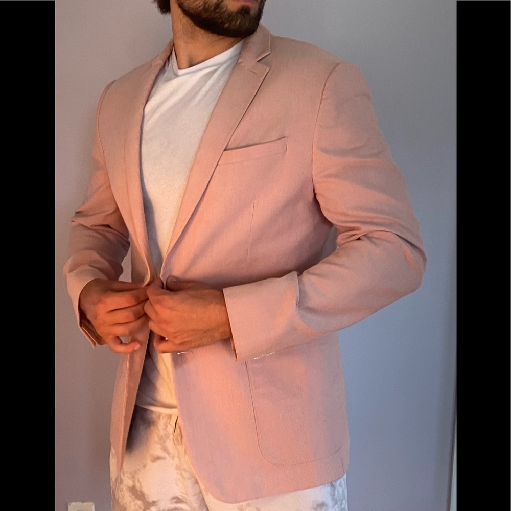 Pink suit coat